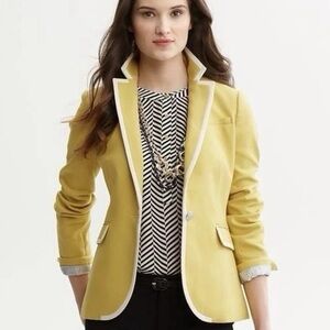 Banana Republic Yellow Blazer Tailored Structured Silhouette